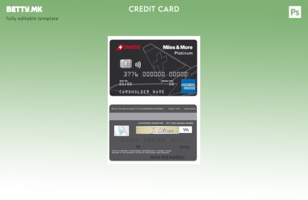 модерен стил Швајцарија SWISS bank Miles & More шаблон за американска експрес ка